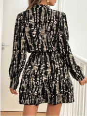 Ruffled Hem Long Sleeve Mini Dress