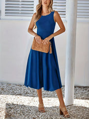 Sleeveless A-Line Midi Dress