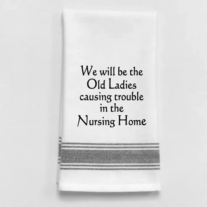 Causing Trouble Funny Tea Towel