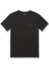 Jordan Craig Kids black tonal T-shirt, cotton kid's tee with subtle logo design and comfortable fit, casual clothing for children.