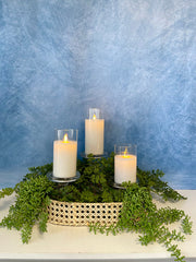 Cream Moving LED Glass Candle Set