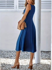 Sleeveless A-Line Midi Dress