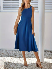 Sleeveless A-Line Midi Dress