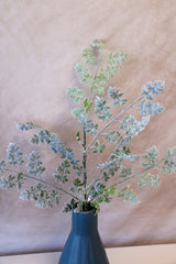Silk sage green featherfew branch for transitional everyday home decor from Magnolias Home Decor