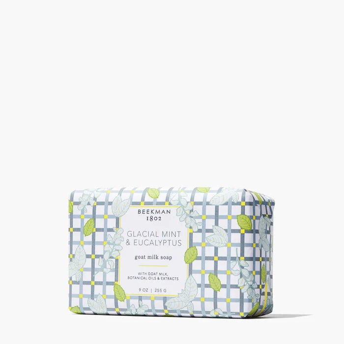 Beekman 1802 Glacial Mint Eucalyptus goat milk bar soap 9 oz for self-care gift from Magnolias Home Decor