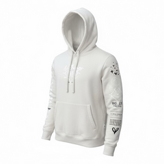 Highly Undrtd 'Given' hoodie in cloud color, showcasing the soft fabric and relaxed fit, with hood and front pocket.