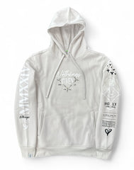 Highly Undrtd 'Given' hoodie in cloudy color, casual fit, soft fabric, front pocket, and hood, stylish hoodie for everyday wear.