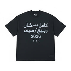 Black KML 'Scripture' heavyweight T-shirt, casual tee with bold graphic design and comfortable fit, made for everyday wear.