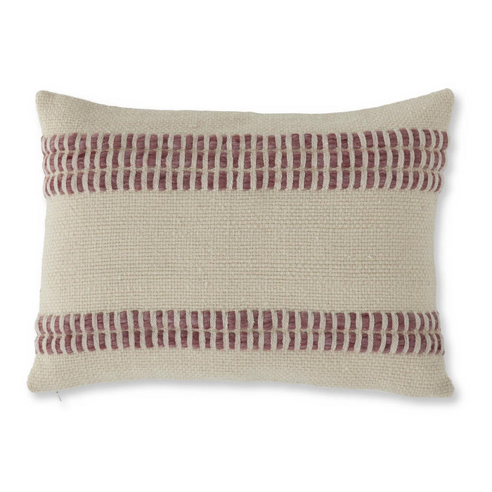 Lumbar Coral Wool Blend Woven Pillow