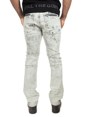 Makobi Bruno gray denim jeans displayed on a hanger, showcasing the casual fit and classic denim texture.