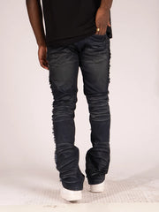 Makobi Danielli unzipped denim jeans with distressed details and classic five-pocket design, casual and stylish for everyday wear.