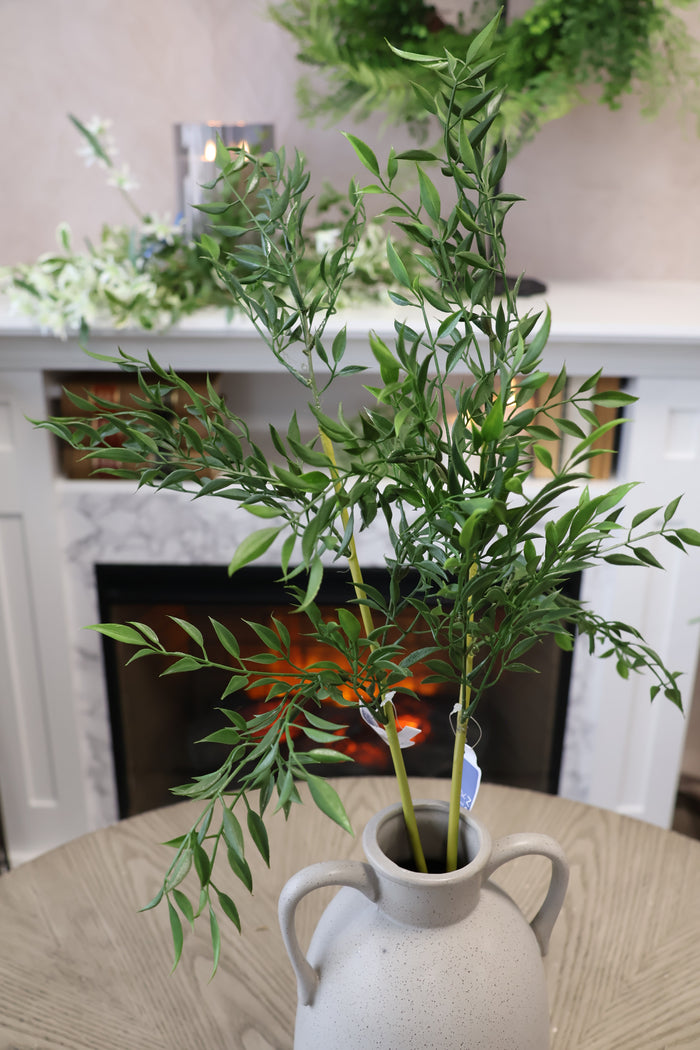 Silk green mini bamboo leaf spray 27 inch for transitional everyday home decor from Magnolias Home Decor