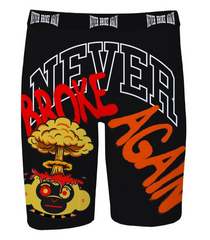 Never Broke Again "Explosion" boxers, stylish men's accessories with bold printed design, comfortable waistband, and vibrant colors.