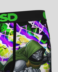 PSD 'Dr. Doom' boxers in multicolor with graphic print, stylish men's underwear designed for comfort and bold fashion.