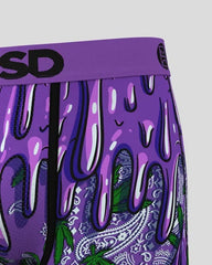 PSD Underwear Purp Nectar boxers in multi-color with bold patterns, casual men's accessories, and comfortable fit.