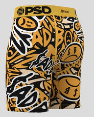 PSD Sad Face Boxers in multi-color, retro-inspired underwear with cartoon face print, made by PSD Underwear.