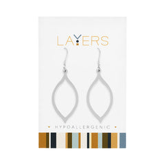 Silver oval dangle earrings hypoallergenic for everyday gift from Magnolias Home Decor