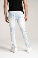 Spark Basic stretch denim jeans in bleach blue, showing the fitted style and classic denim texture.