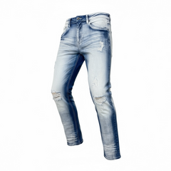 Spark Slim Fit Stretch Denim in Blue Sand, casual men's denim jeans with a slim fit and comfortable stretch fabric.