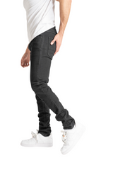 Spark Stretch Basic Denim in Jet Black, men's slim-fit jeans from SPARK, featuring a classic denim design and durable fabric.