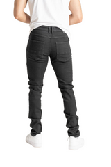 Spark Stretch Basic Denim in Jet Black, men's slim-fit denim jeans from SPARK, featuring classic five-pocket design and durable stretch fabric.
