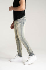 Spark Stretch Basic Denim in Rustic Blue, showcasing the slim fit and classic five-pocket design of these SPARK denim jeans.