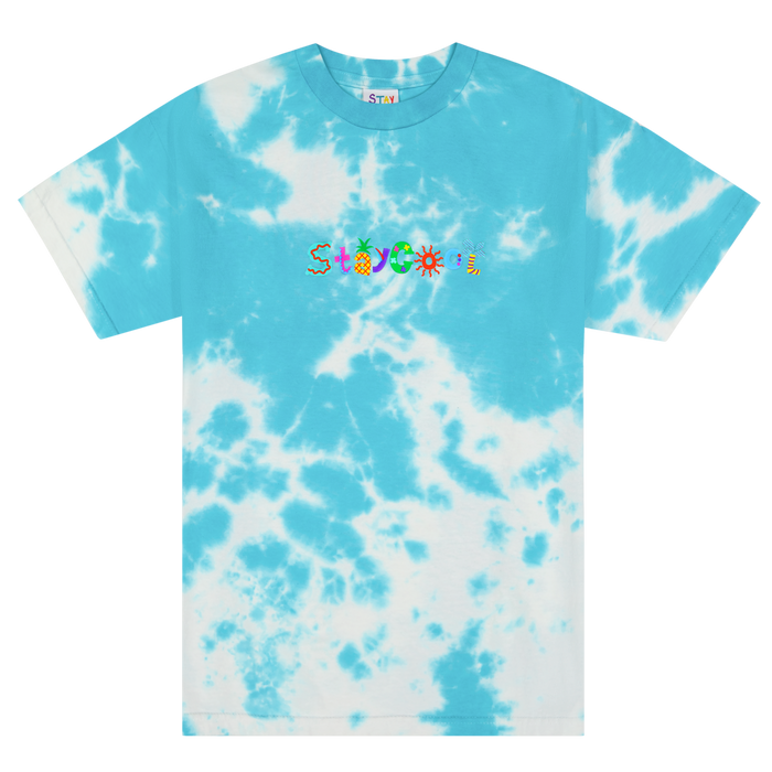 Stay Cool 'Tropical' T-Shirt in cloud wash, casual men's tee with tropical print and soft fabric, from STAY COOL.