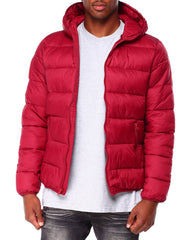 Clearance Switch Essential puffer jacket in black, lightweight insulated outerwear with a stand collar and zip closure.