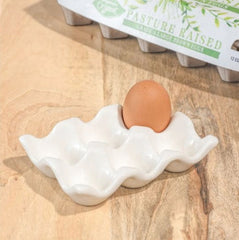 White Ceramic Egg Tray