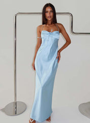 Fireproof Halter Maxi Dress Baby Blue