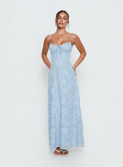 Members Only Maxi Dress Blue Burnout
