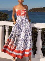 Printed Scoop Neck Cami Dress