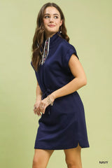 Umgee Dolman Sleeve Zip Detail Dress