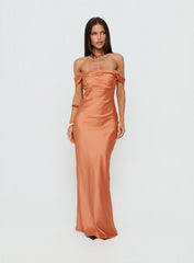 Azura Off The Shoulder Maxi Dress Orange