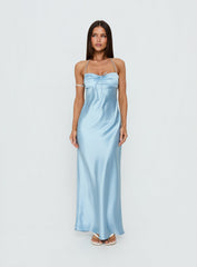 Fireproof Halter Maxi Dress Baby Blue