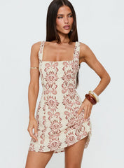 Maris Mini Dress Cream / Pink