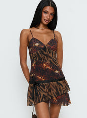 Wild Horizon Spliced Mini Dress Animal