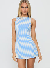 Yumiko Romper Blue Stripe
