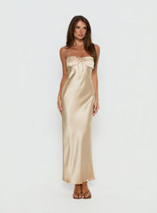 Fireproof Halter Maxi Dress Champagne
