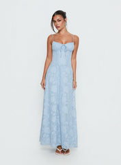 Members Only Maxi Dress Blue Burnout