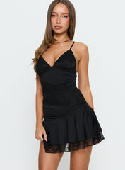 Love Is Alive Lace Mini Dress Black