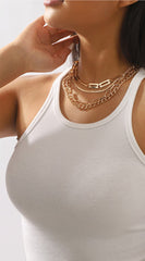 Yula Urban Multi Layer Statement Necklace - Gold