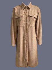 Corduroy Button Front Shirt Dress