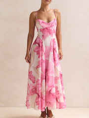 Floral Print Spaghetti Strap Midi Dress