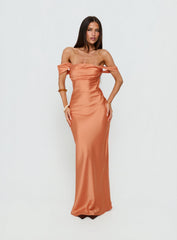 Azura Off The Shoulder Maxi Dress Orange