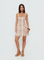 Maris Mini Dress Cream / Pink