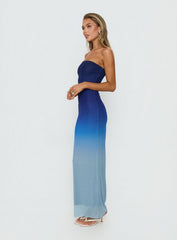 Stolen Love Strapless Maxi Dress Blue Ombre
