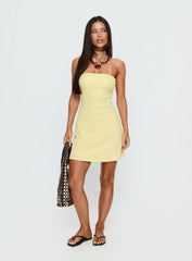 Baseline Strapless Mini Dress Yellow