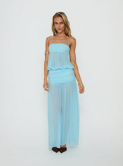 Jesemia Halter Blouson Maxi Dress Blue