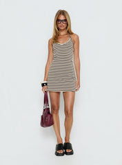 Klova Halter Mini Dress Cream / Grey